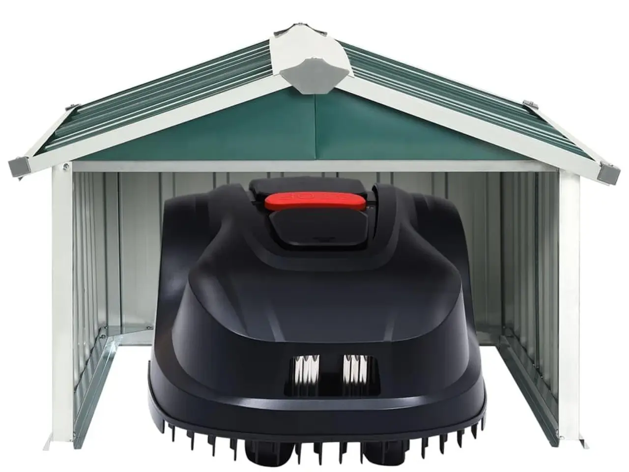 Billede 3 - Garage til robotplæneklipper 92×97×63 cm - galvaniseret stål, grøn