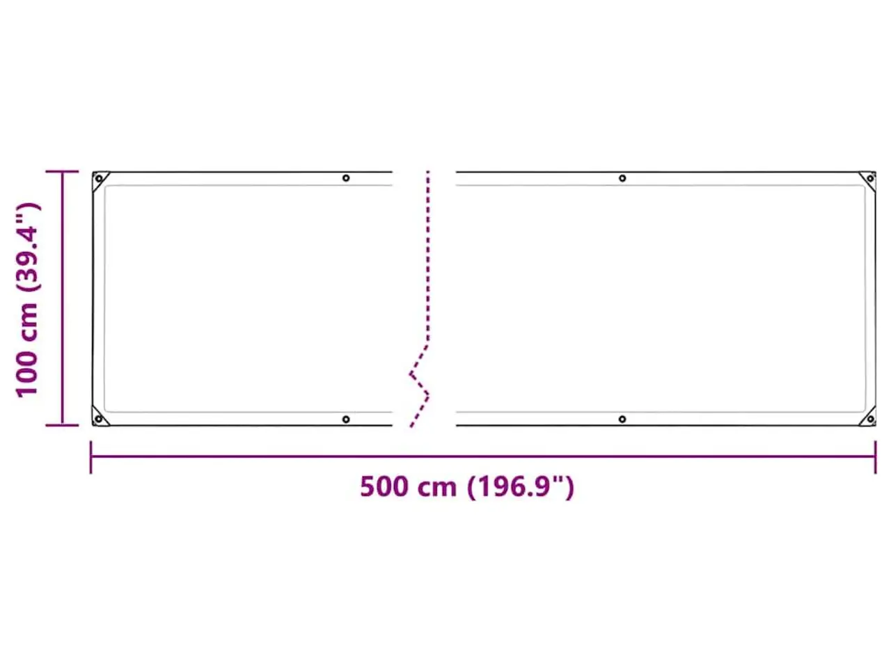 Billede 10 - Klar presenning med øjer 1 × 5 m - polyethylen, transparent/sort