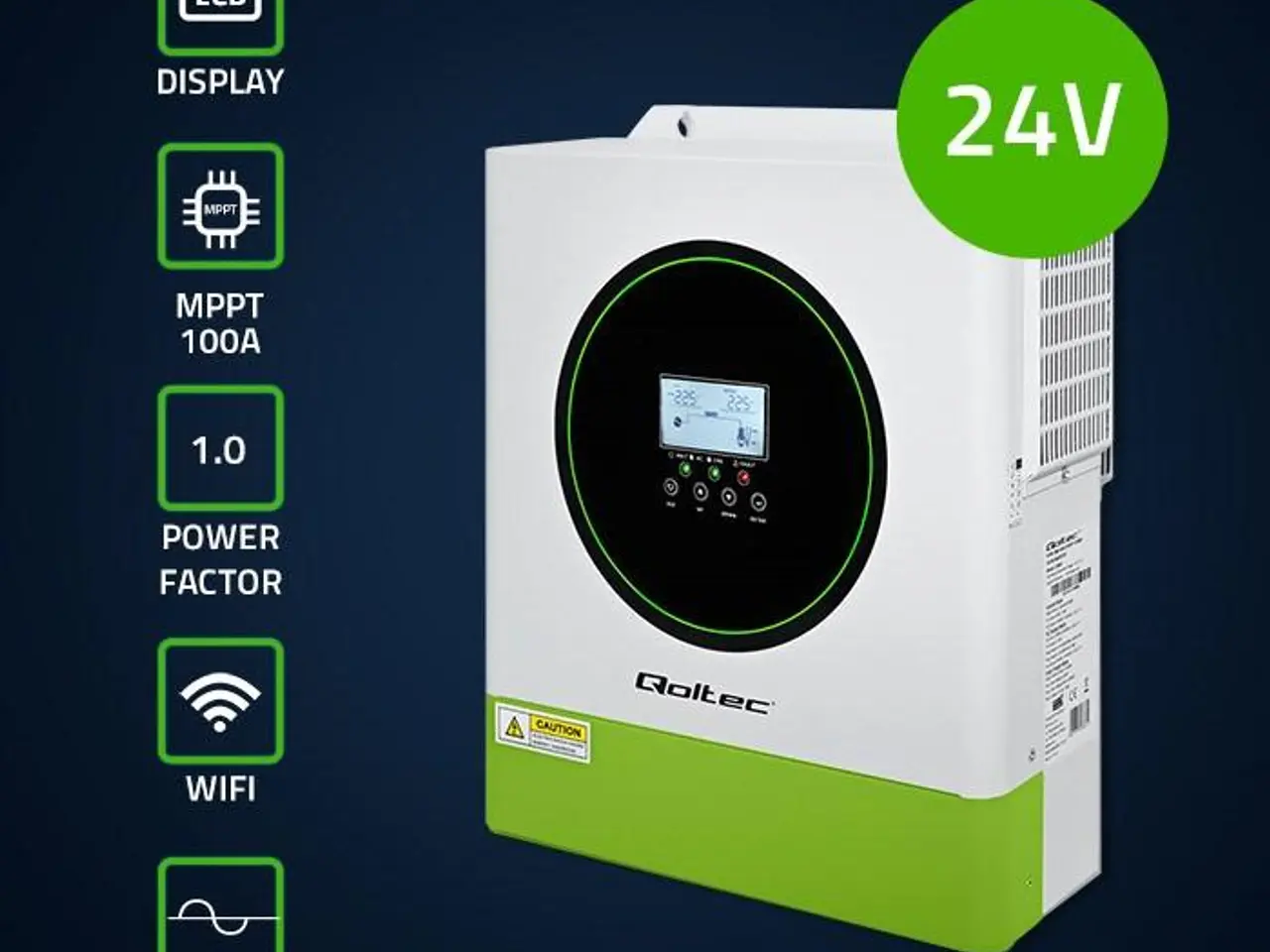 Billede 2 - Solcelle vekselretter hybrid 24V 3500W - Qoltec