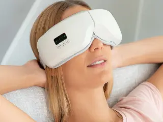 Øjenmassager med luftkompression - Eyesky 4‑i‑1, grå