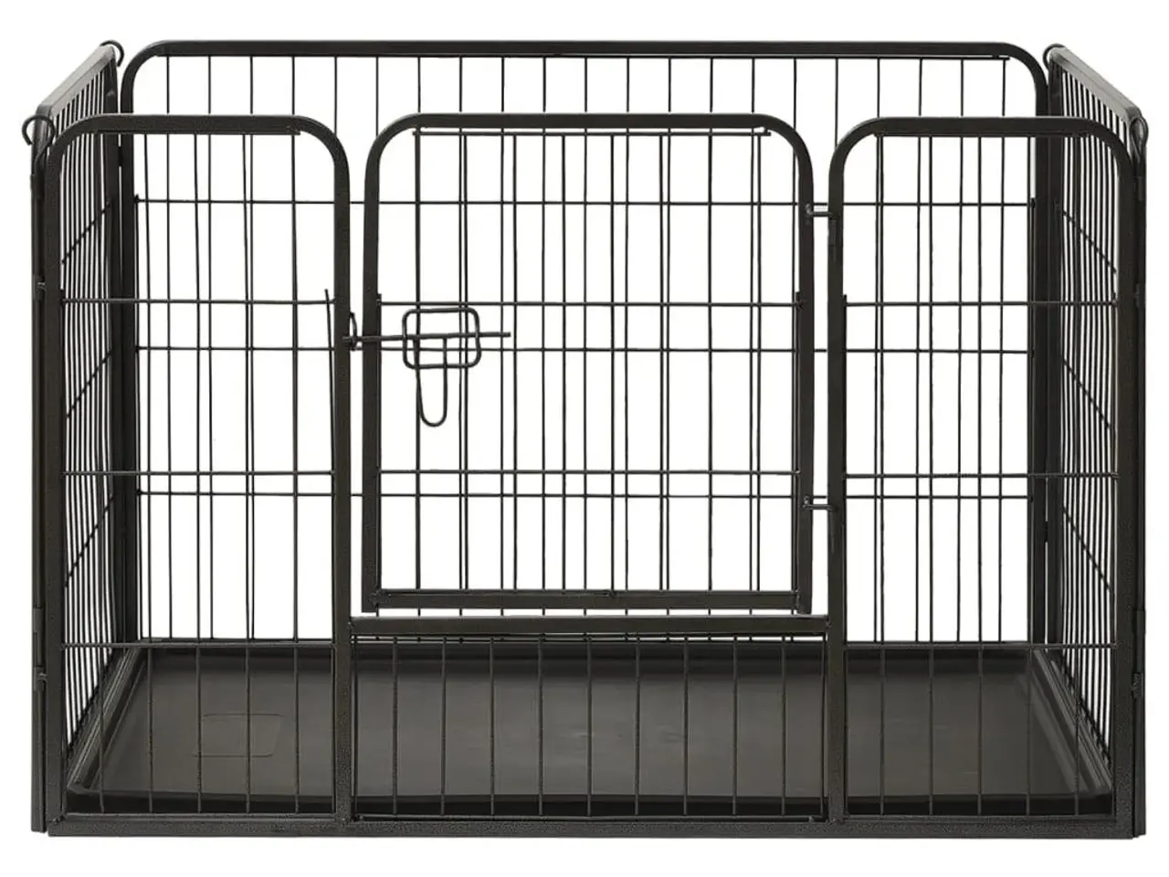 Billede 2 - Hvalpegård i stål 91,5 × 59 × 61 cm - sort med bund