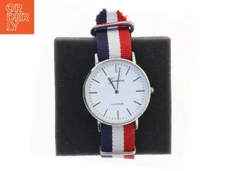 Armbåndsur med stribet rem fra Geneva (str. 23,5 cm)