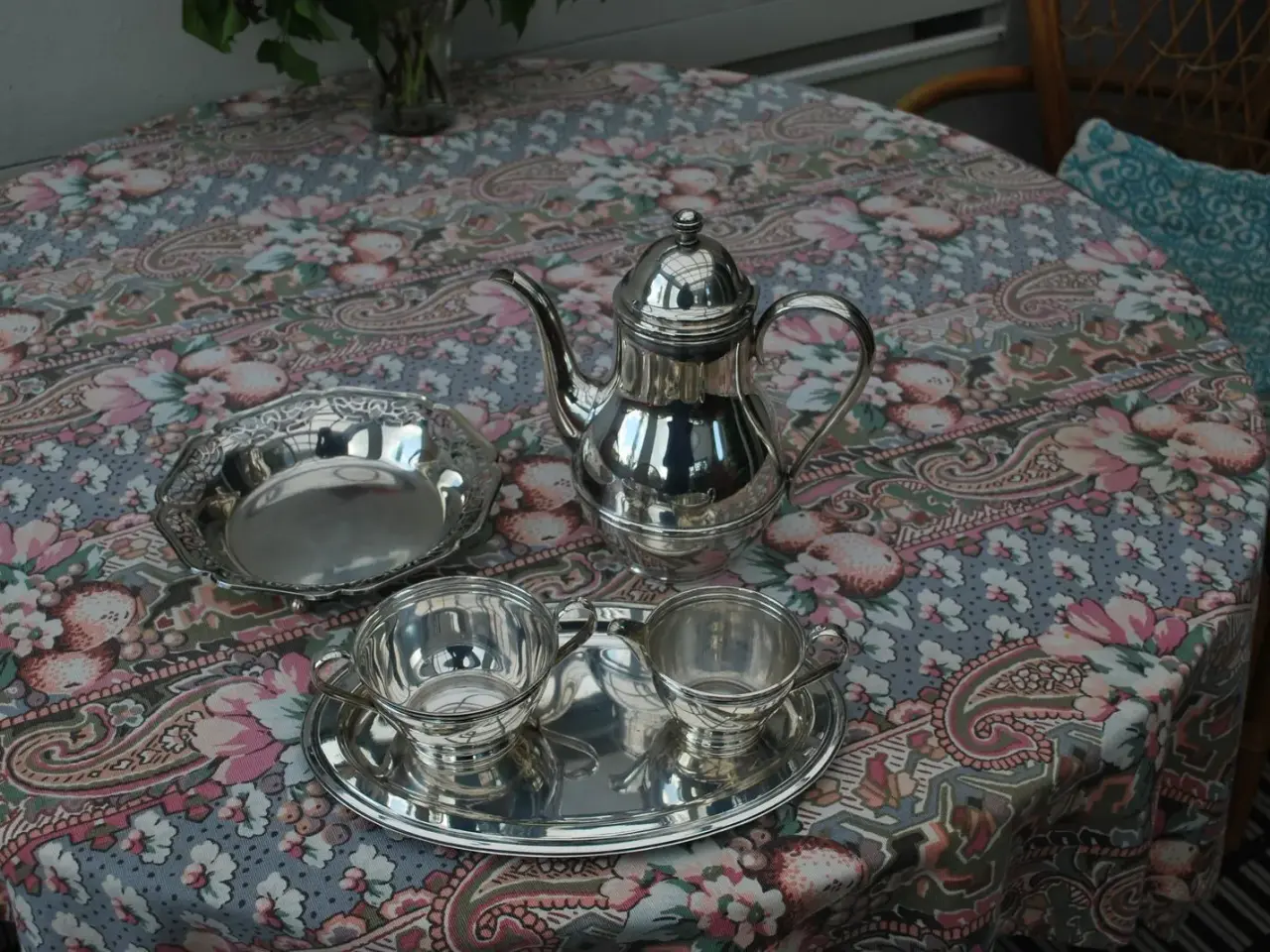 Billede 1 - Kaffe sæt i sølvplet. Sølv,