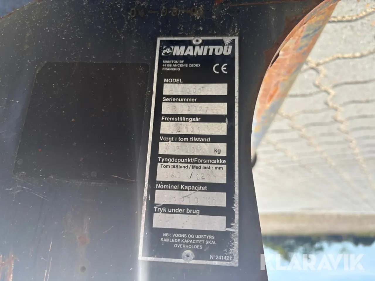 Billede 10 - Kranarm Manitou P 4000