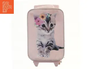 Lyserød børnekuffert med kattemotiv fra H&M (str. 41,5x23,5 cm)