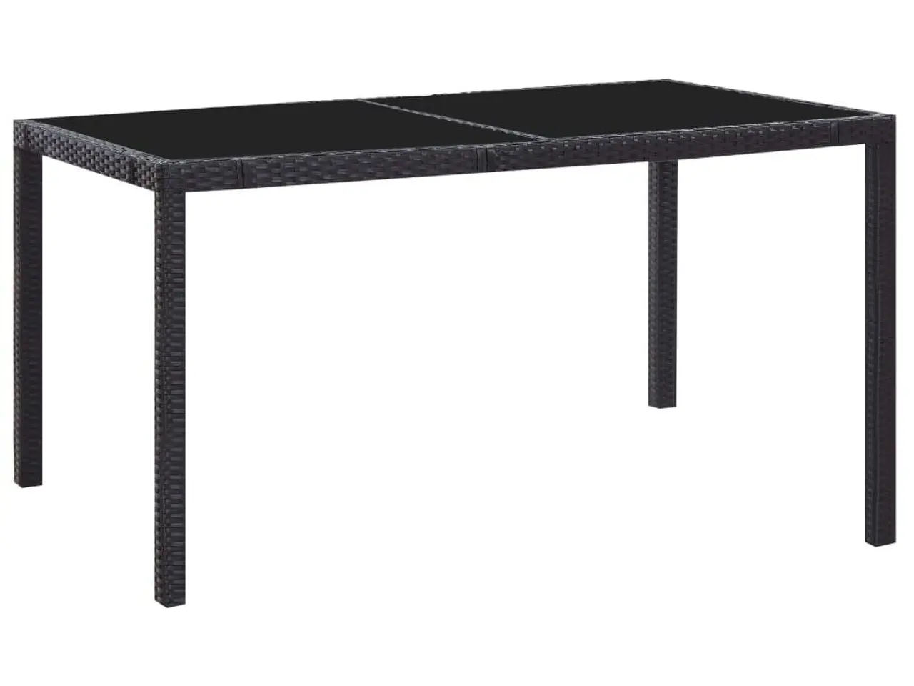 Billede 2 - Udendørs spisebordssæt i polyrattan - 7 dele, sort