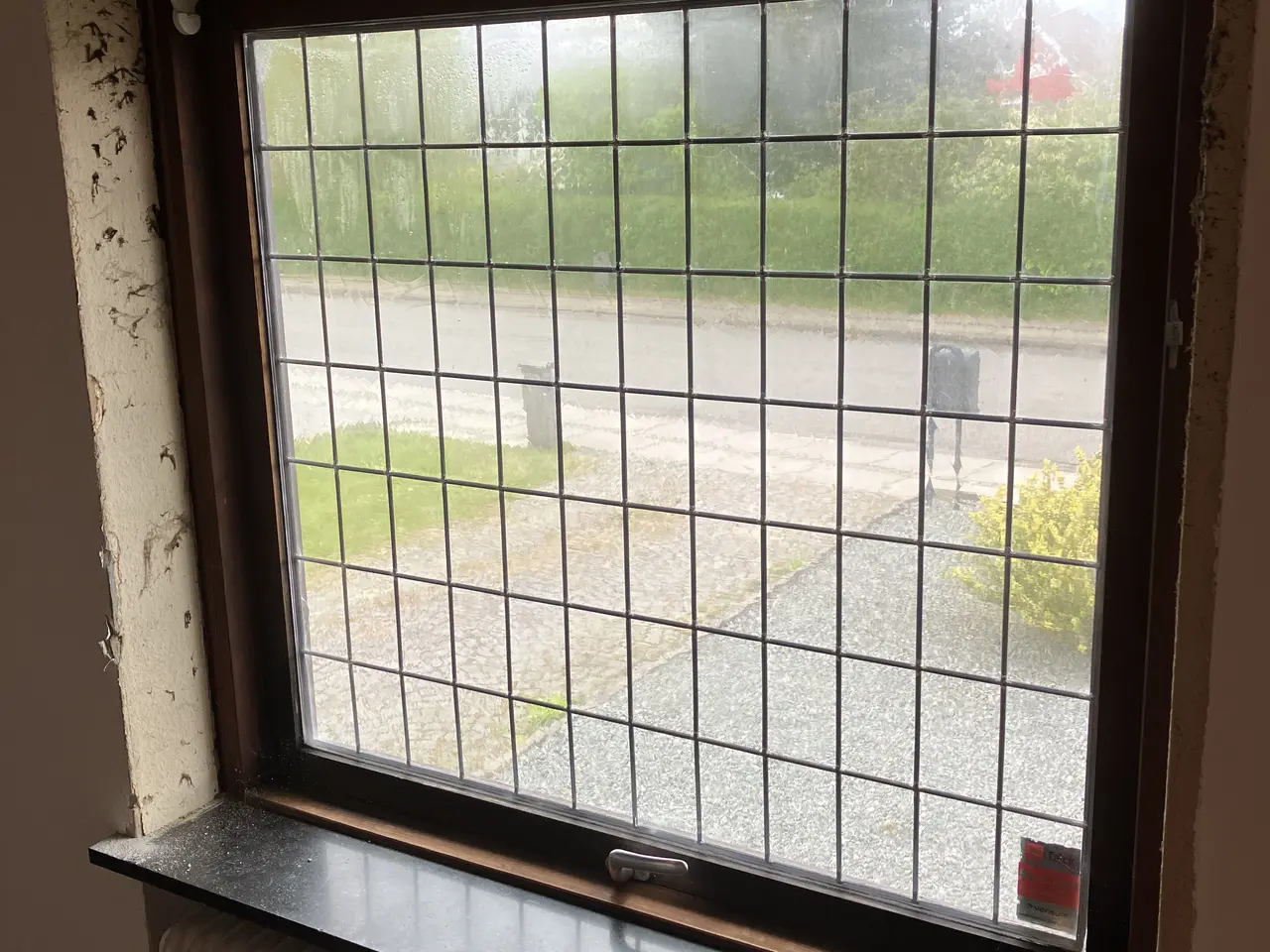 Billede 2 - 3 stk Bly indfattet rude med røg farvede glas