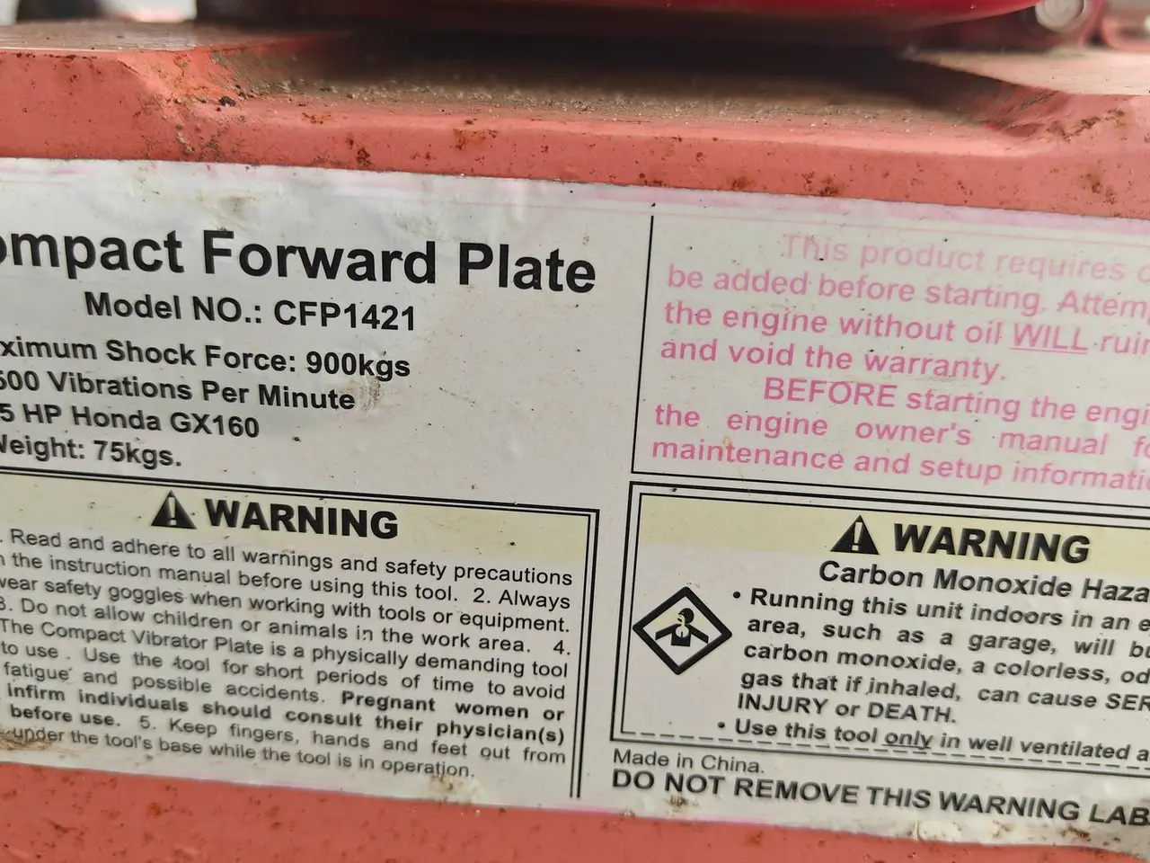 Billede 5 - - - - 75kg pladevibrator med Honda motor