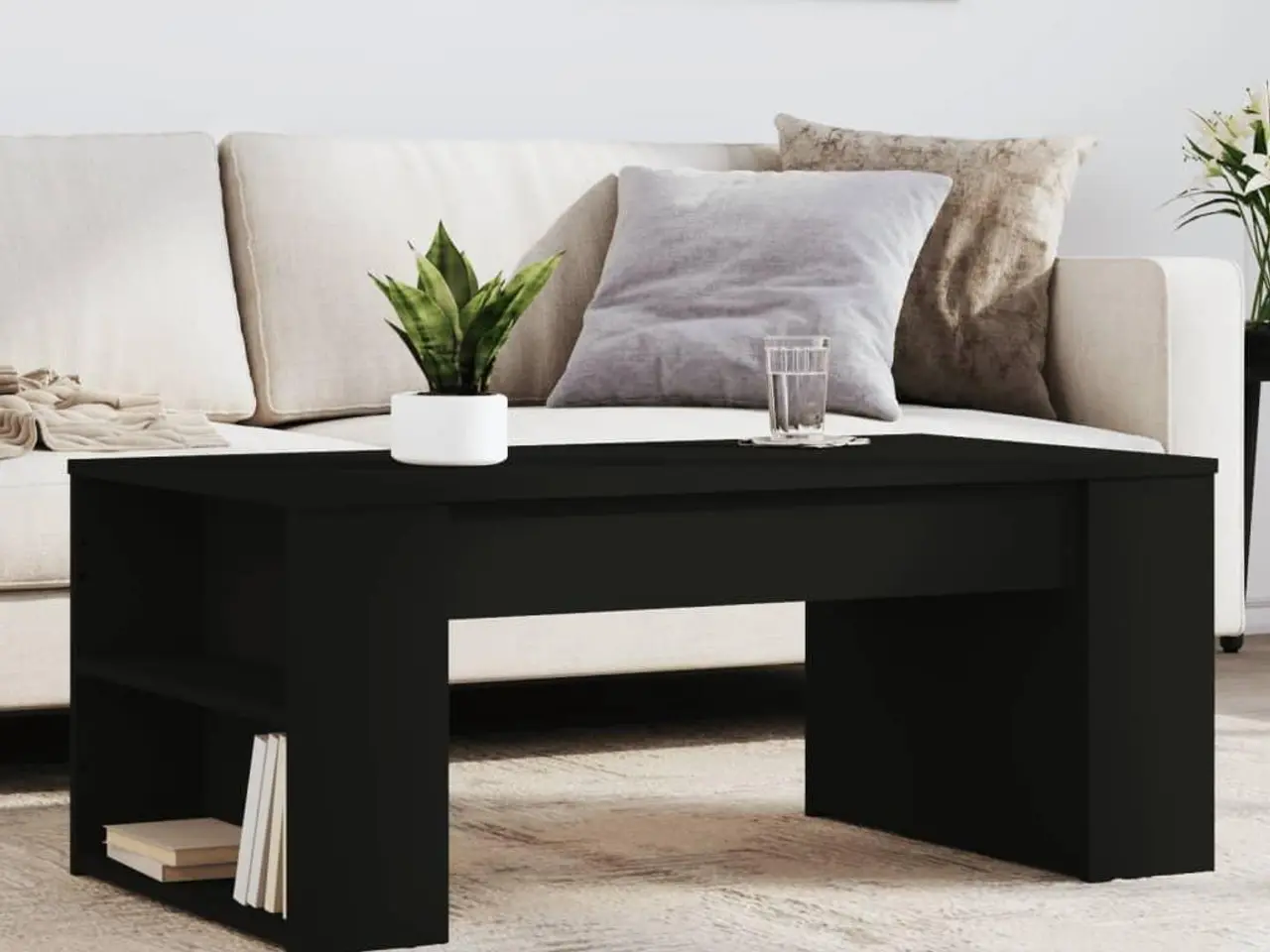 Billede 1 - Sofabord i konstrueret træ - 102 × 55 × 42 cm, sort
