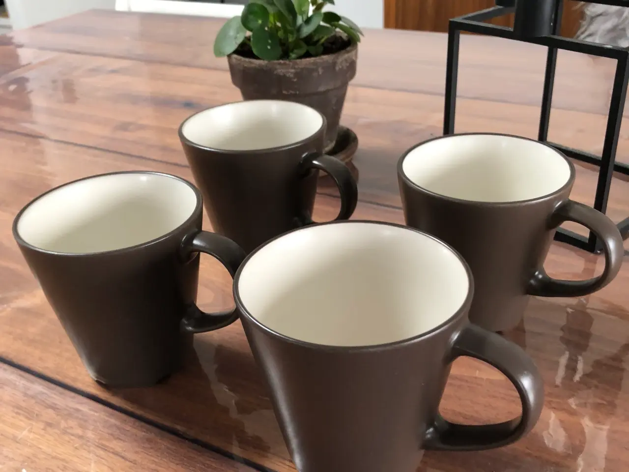 Billede 2 - 4 stk kaffekopper brun