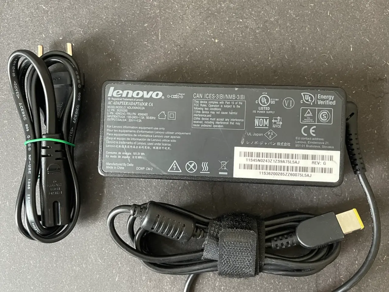 Billede 2 - Original Lenovo 90W strømforsyning (Slim Tip)
