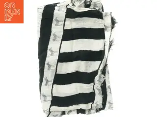 Sort-hvid bomuldssjal fra Zara med zebra mønster (str. 1 x 2 m)