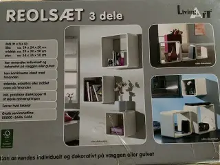 3 sæt kube reol