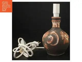 Håndlavet Keramik bordlampe fra Bornholm (str. H 21 cm)