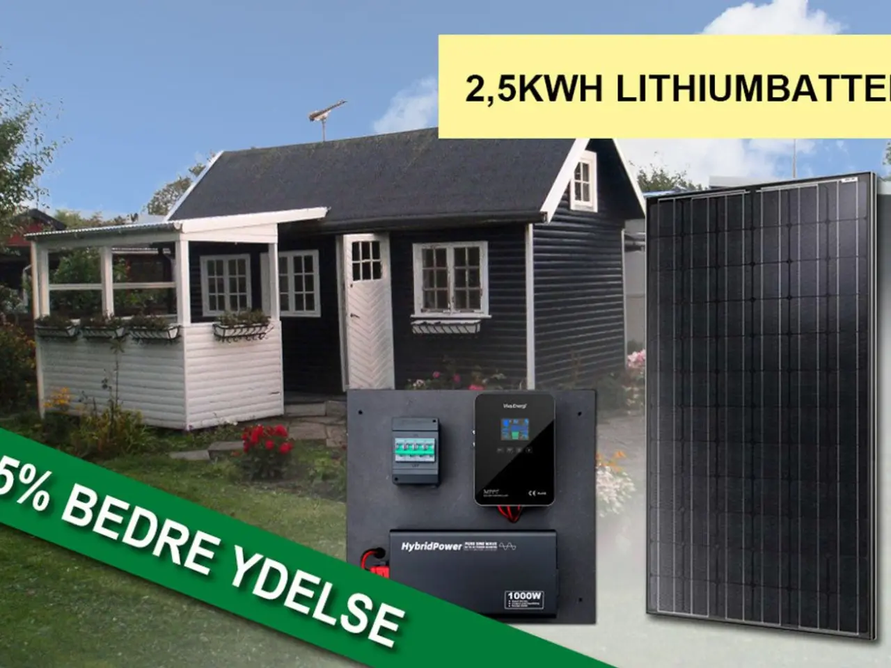 Billede 1 - Solcelleanlæg 2113 til fritidshus – lithium