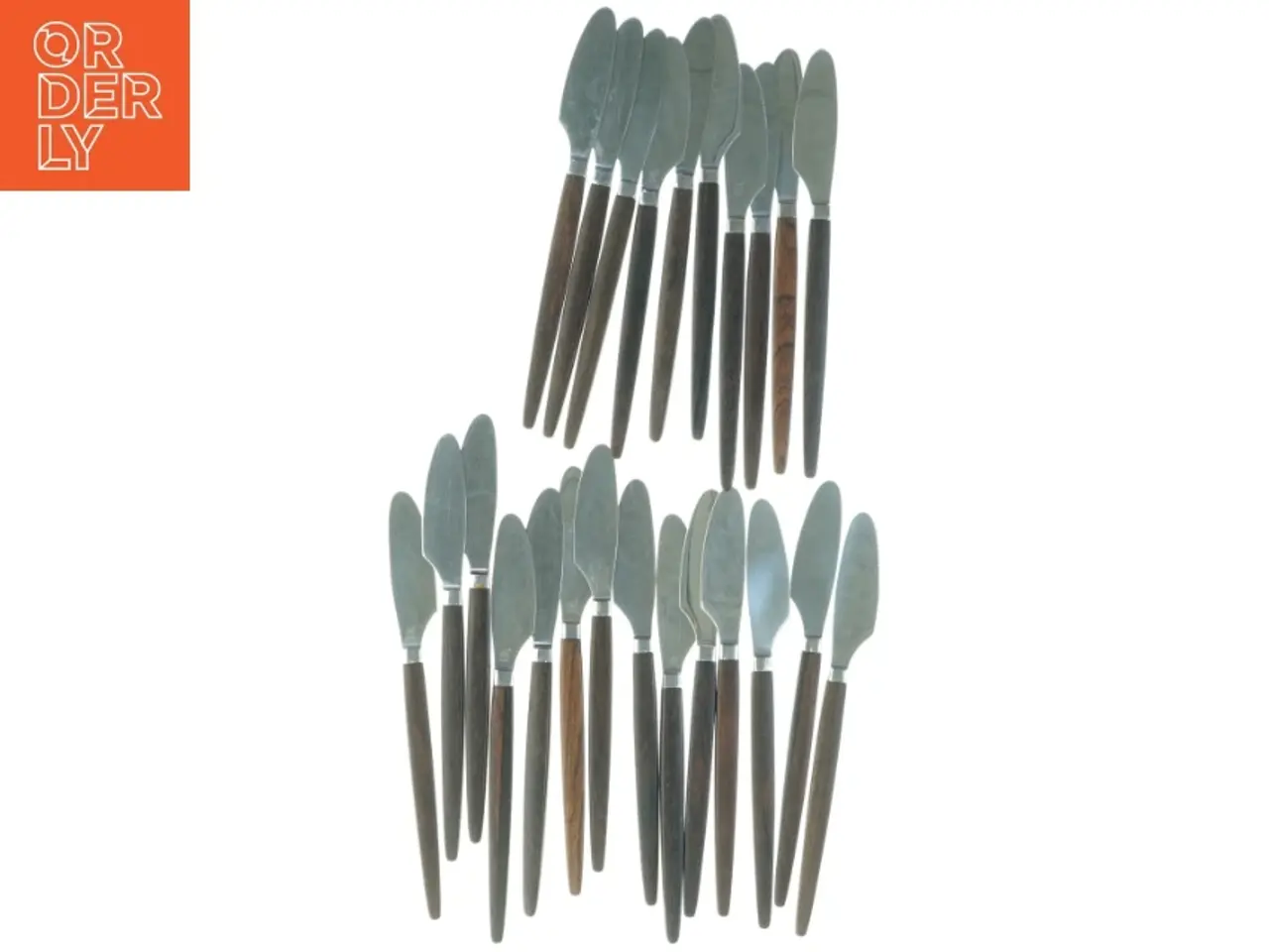Billede 1 - 24 stk. Raadvad Eton knive i rustfrit stål med palisander træhåndtag (str. 21,5 x 2 cm)
