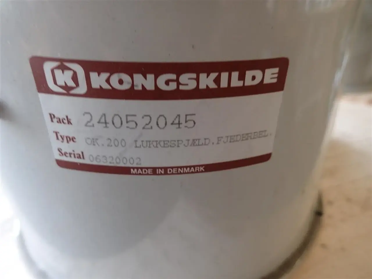 Billede 1 - Kongskilde lukkespjæld type OK.200 fjederbel.