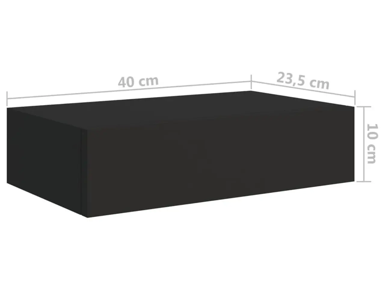 Billede 10 - Væghylder med skuffer 2 stk. 40x23,5x10 cm MDF sort