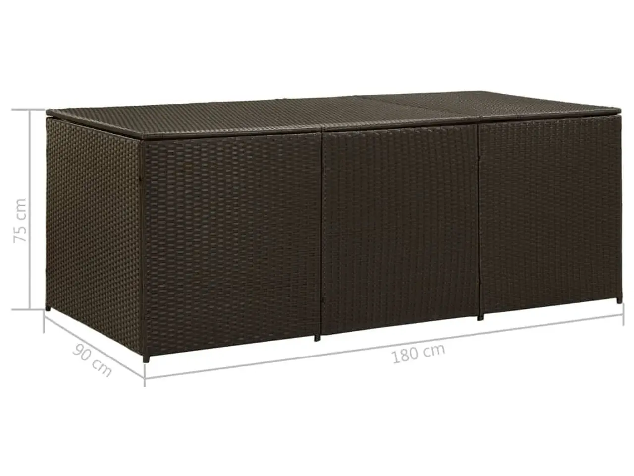 Billede 8 - Opbevaringskasse til haven 180x90x70 cm polyrattan brun