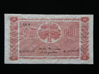 Finland 10 Markkaa 1945 P85 Litt. B