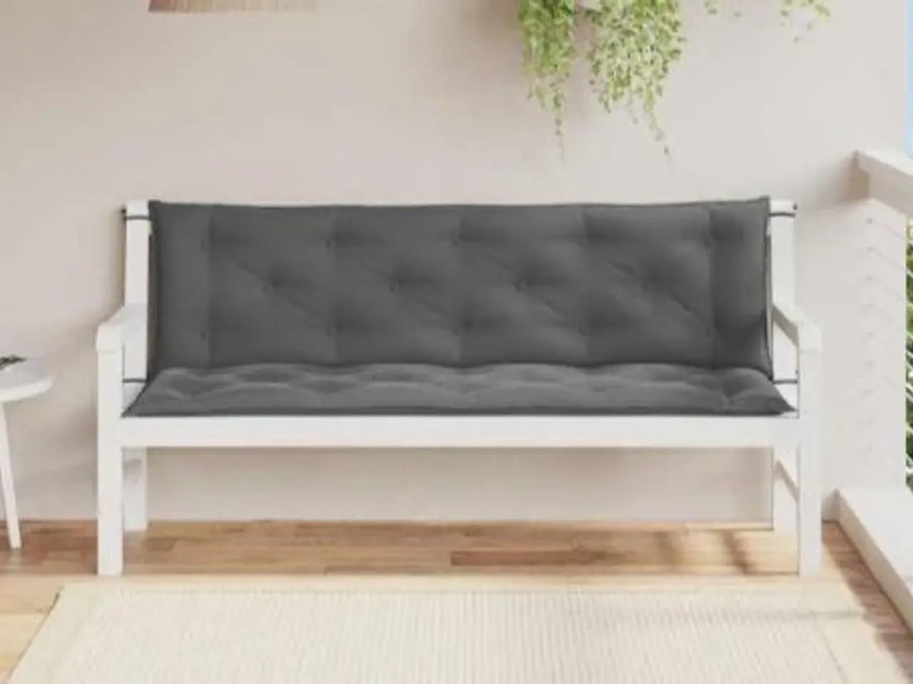 Billede 3 - Hynde til havebænk 150x(50+50)x7 cm oxfordstof antracitgrå