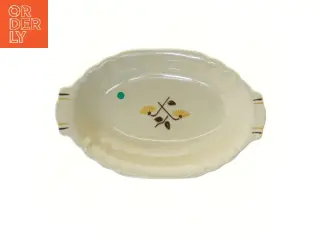 Keramik/porcelæn fad, Rørstrand med blomstermotiv (str. 23x14 cm)