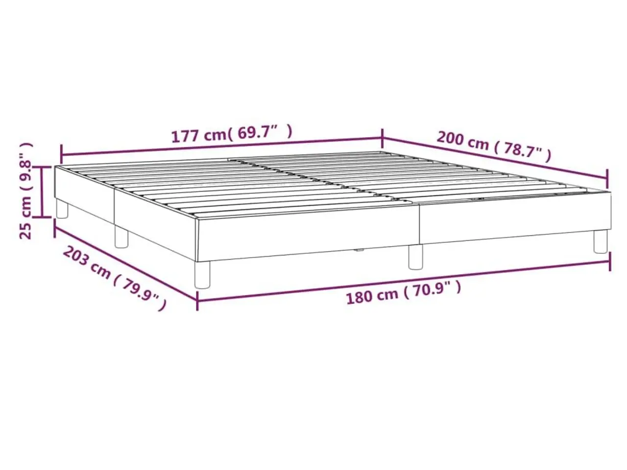 Billede 9 - Sengeramme uden madras 180x200 cm stof sort