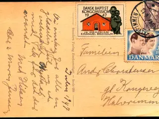 Julemærke 1947 Dansk Baptist Kongomission på Postkort