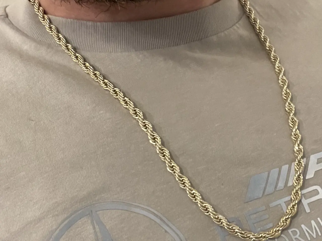 Billede 1 - 6mm 14kt goldfilled rope chain med cylinderlås