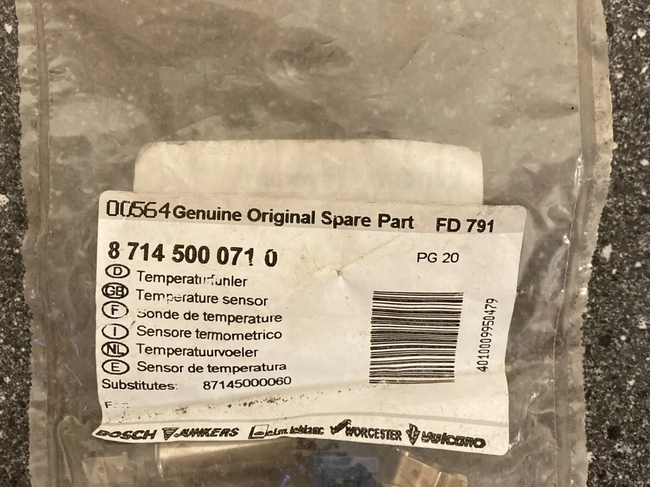 Billede 3 - Junkers Bosch Boiler Temperature Sensor PN: FD 791