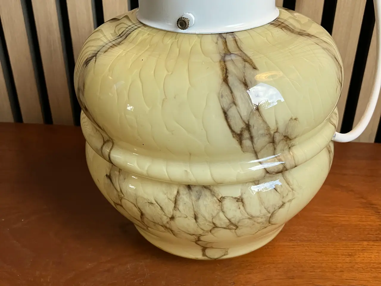 Billede 2 - Art Deco lampe i marmoreret glas