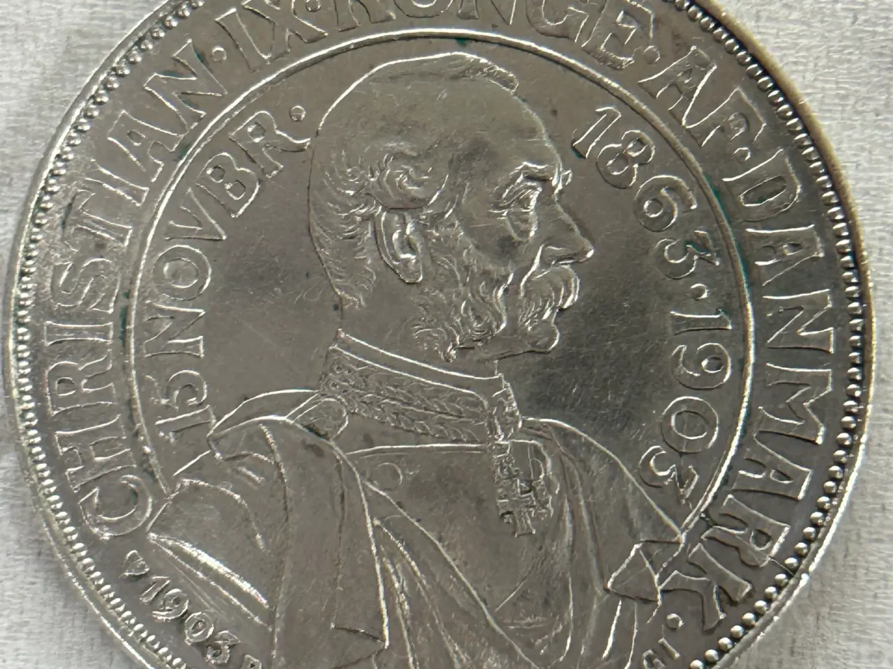 Billede 1 - Christian IX mindemønt 2 kroner 1903 Danmark