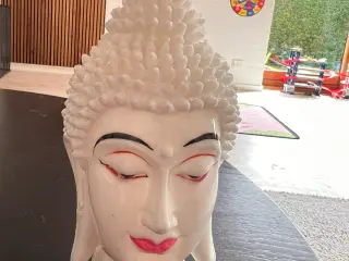 Hvid Buddha hoved figur til dekoration