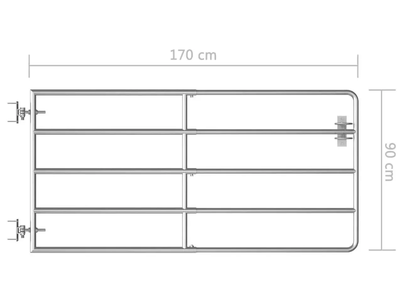 Billede 5 - Markport 95-170 x 90 cm i galvaniseret stål - sølvfarvet