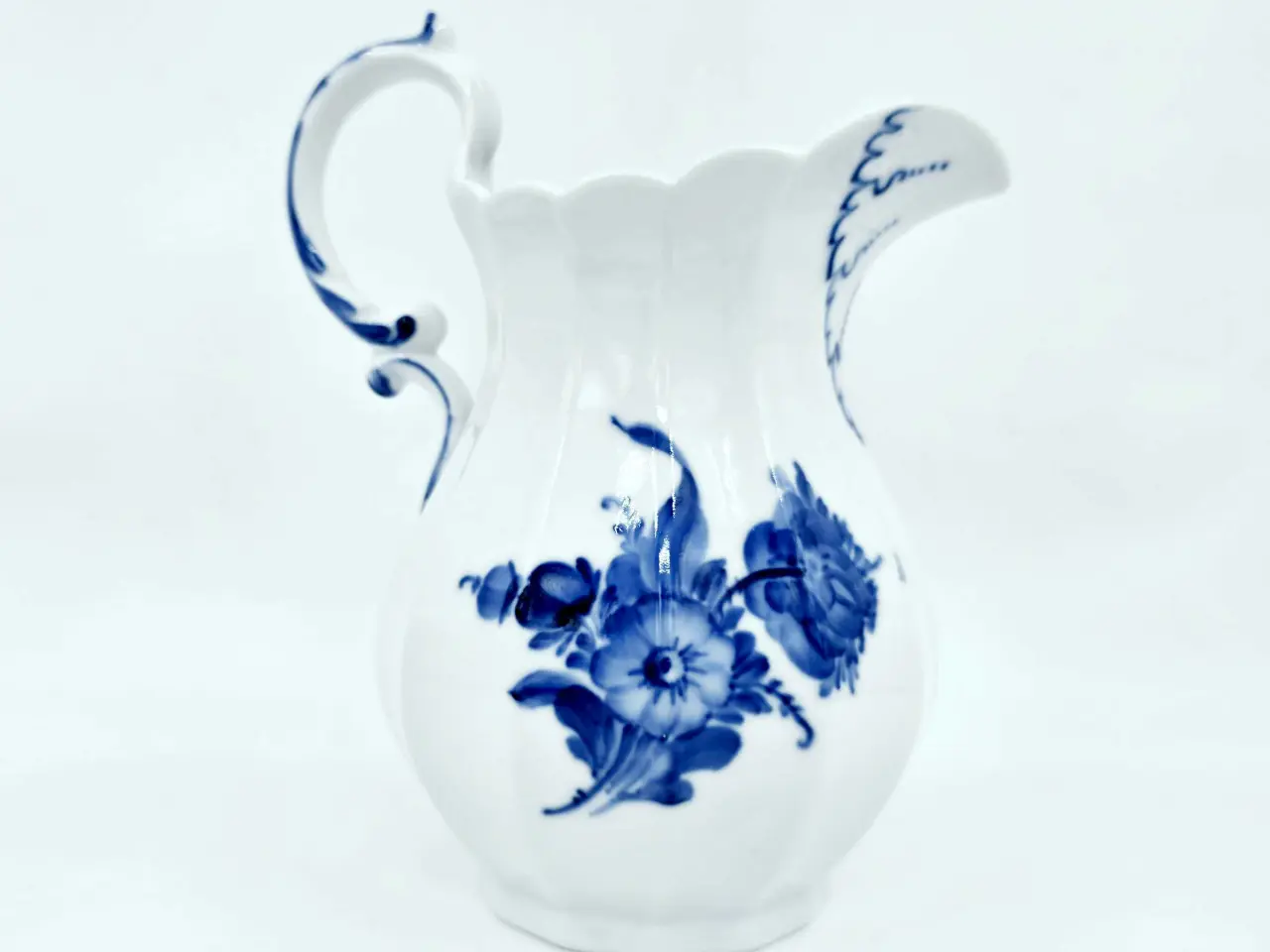 Billede 2 - Blå Blomst Kantet Stor kande Porcelæn