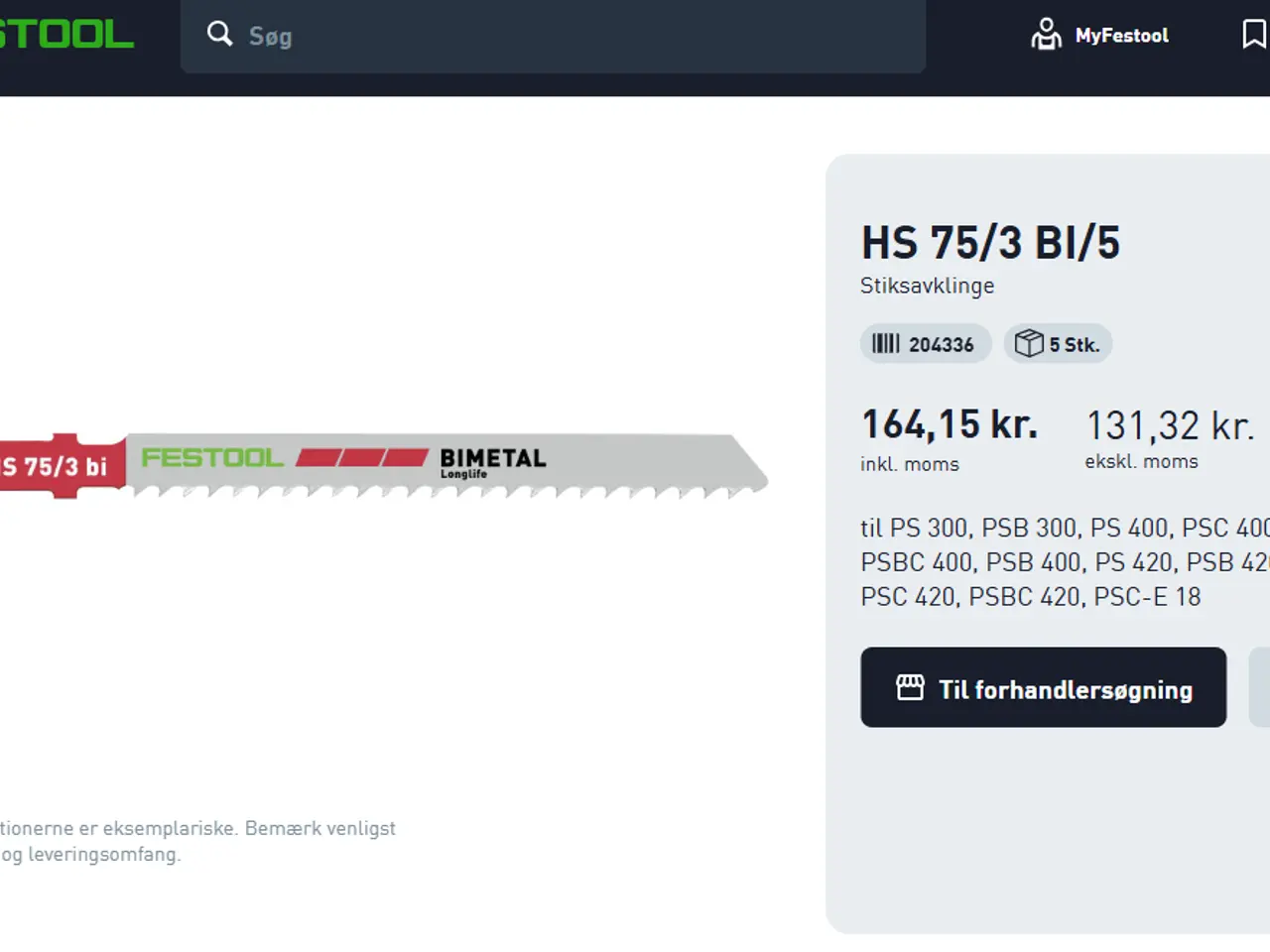 Billede 3 - Festool stiksavklinger, træ, metal, plast
