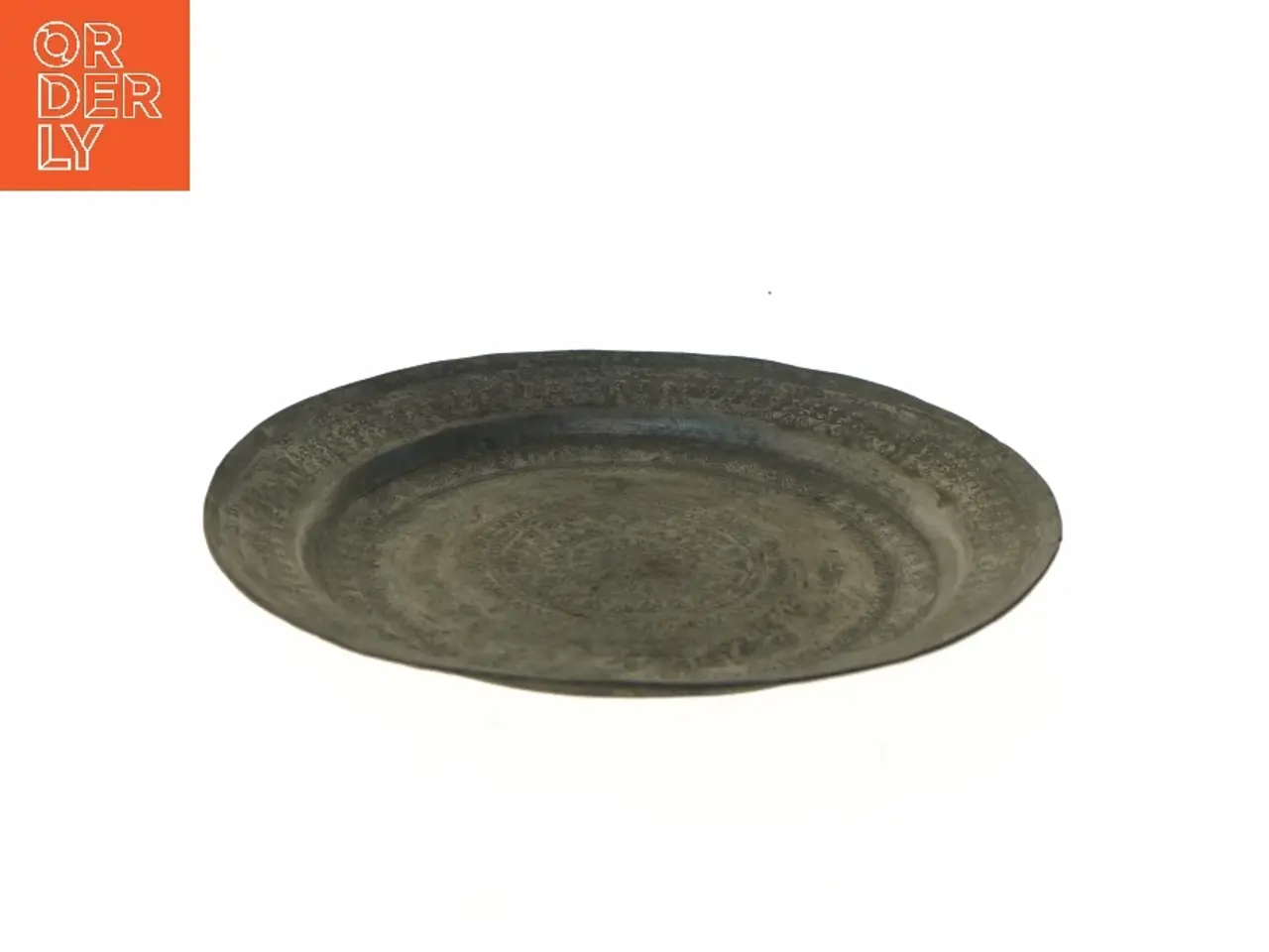 Billede 3 - Dekorativ antik metalbakke (str. 23,5 cm)