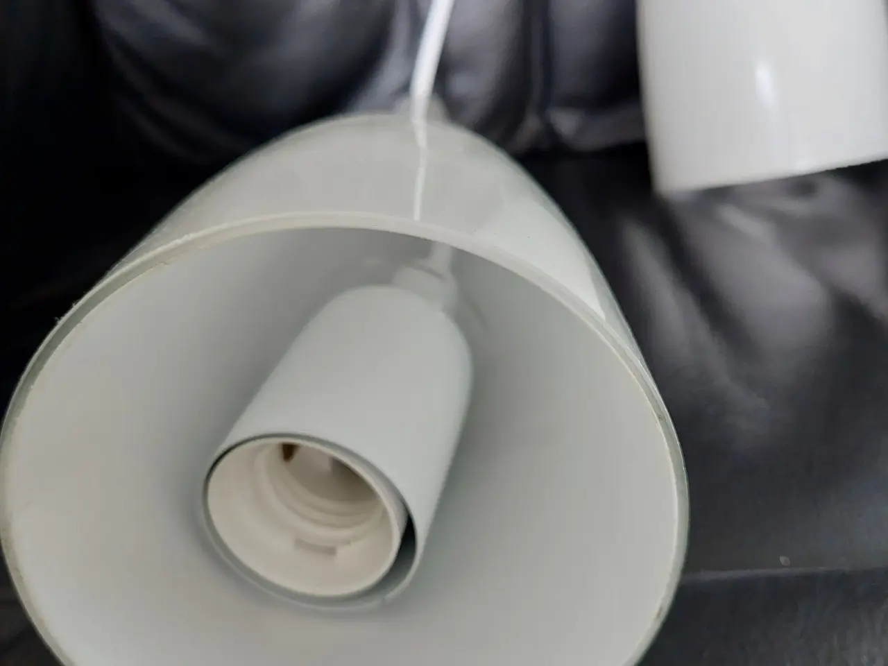 Billede 3 -  loftslampe, 2 stk. hvid farve aflang glas