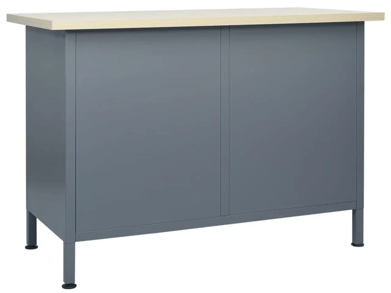 Billede 5 - Arbejdsbænk med skuffer og skabe 120 x 60 x 85 cm - sort/grå