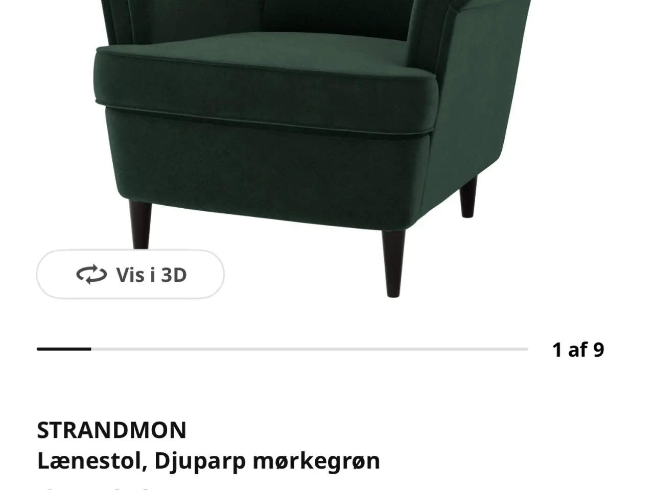 Billede 3 - Velour i grøn lænestol 