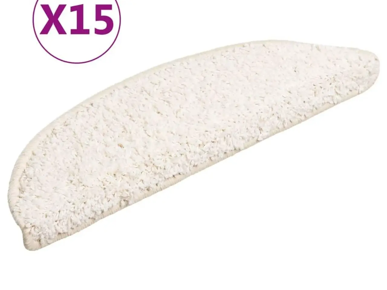 Billede 2 - Trappemåtter 15 stk. 56x17x3 cm hvide halvrunde