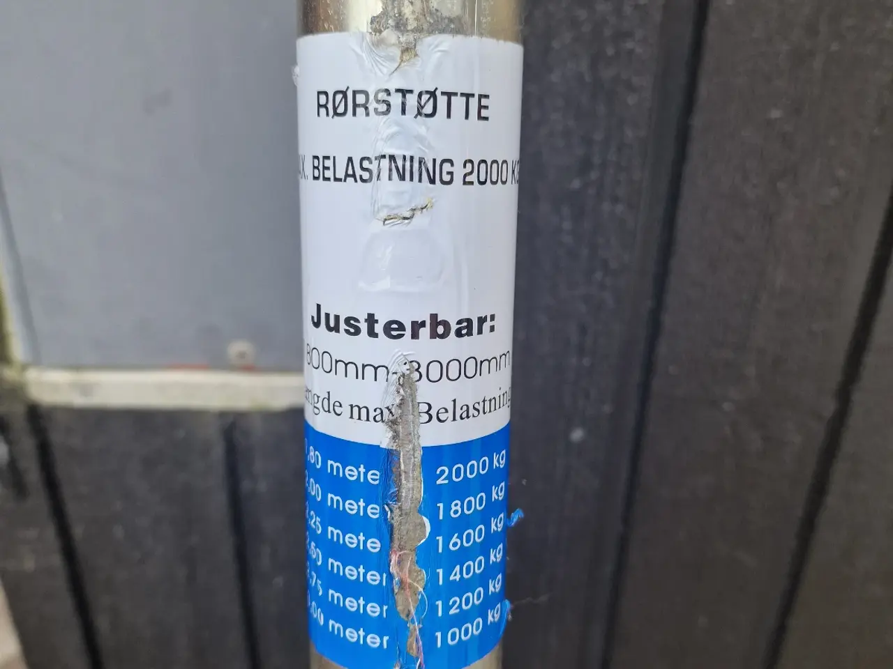Billede 2 - Rørstøtte 800-3000 mm maks 2000 kg
