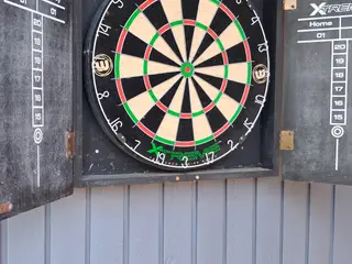 Dartspil i dartskab
