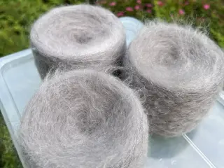 Italiensk garn - Mohair / Silke - Lysegrå - 306 gr