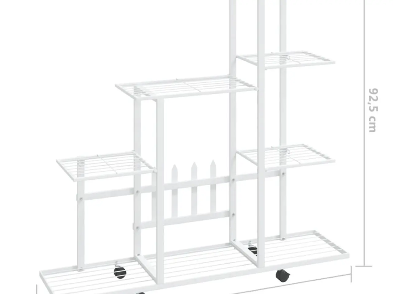 Billede 7 - Blomsterstativ med hjul - hvid, 94,5 x 25 x 92,5 cm