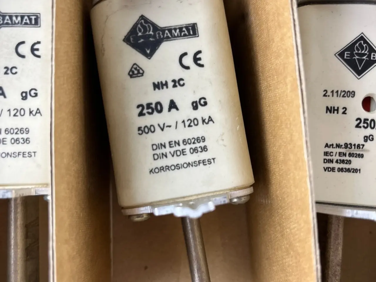 Billede 7 - BAMAT NH2C 250A 500V gG NH-sikringer DIN EN60269 3