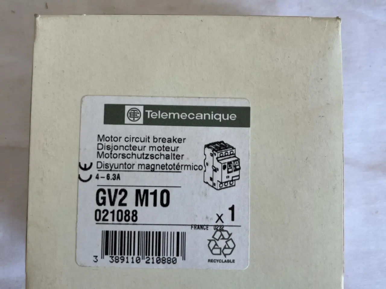 Billede 2 - Telemecanique GV2 M10 Motor automatsikring 4-6.3A