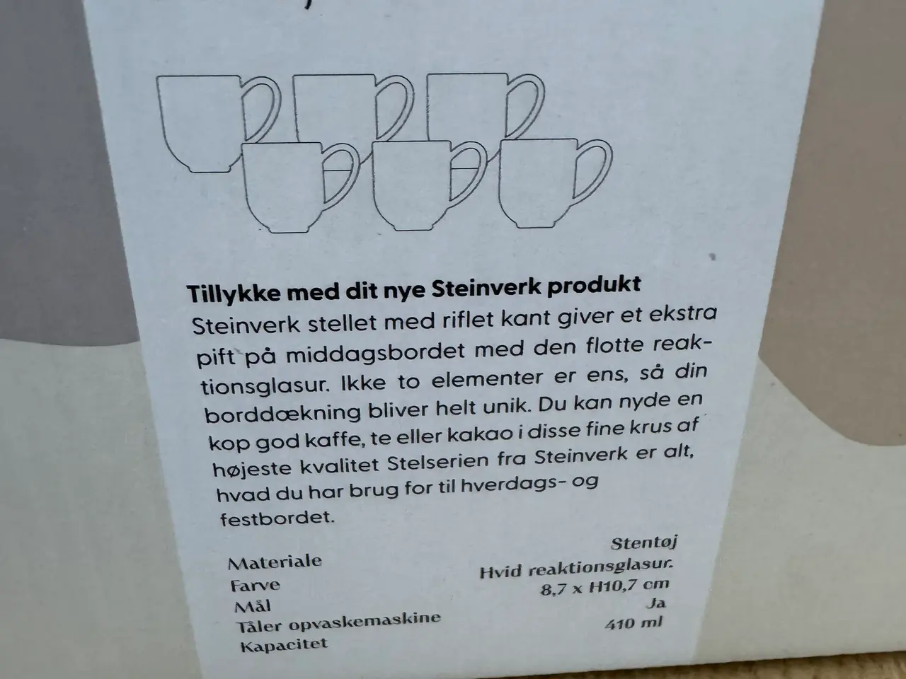 Billede 2 - Steinvert 6 hvide krus