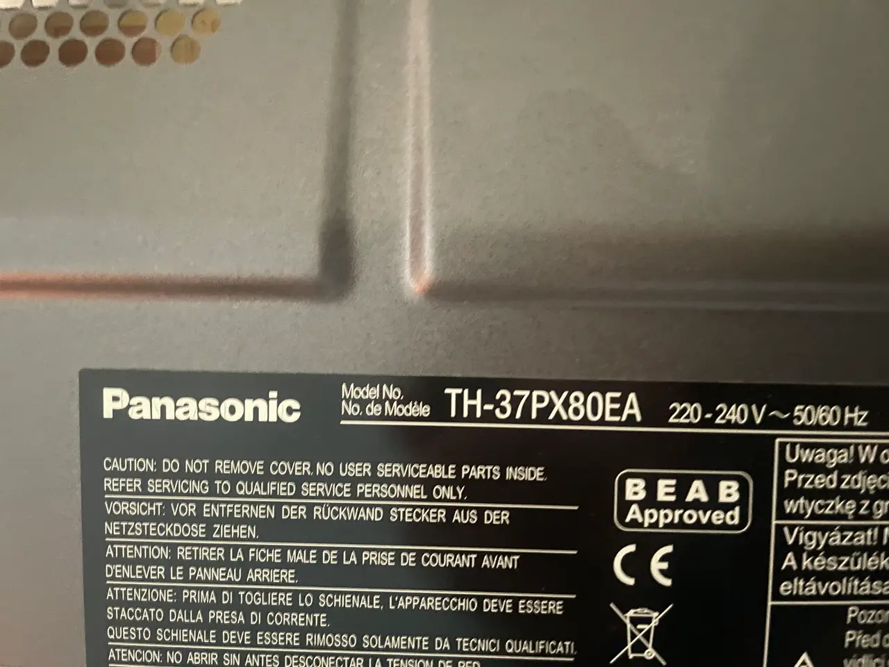 Billede 3 - Panasonic P80 super fladskærms tv
