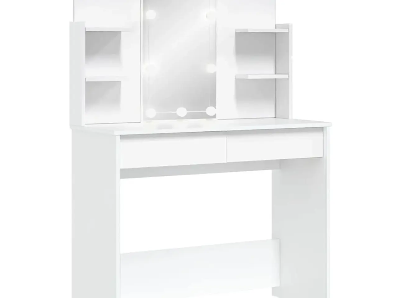 Billede 2 - Makeupbord med LED-lys 96x40x142 cm hvid